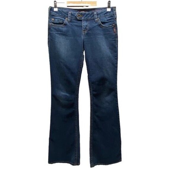 Silver Jeans Women's 29x33 Western Tuesday Bootcut Dark Blue Stretch Denim GUC - Picture 1 of 16